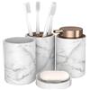 bonVIVO Marmora Set Accessori Bagno 4 Pezzi Effetto Marmo