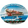 GMM Magnete Decorativo Ischia-Il Castello, Souvenir in Resina 3D, Veduta Panoramica del Castello Aragonese, Paesaggio Marino con Barche