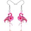 YAYAKO Acrilico Fenicottero Orecchini Penzolare Uccello Rosso Gioielli Fenicottero Regali per Donna Ragazze Charms Dichiarazione Orecchini (Rosa 553)