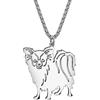 YAYAKO Acciaio Inossidabile Golden Retriever Cane Collana Ciondolo a Catena Collana in Oro 18K Regali Cane per Gli Amanti dei Cani Donna Ragazze (Papillon Argento)