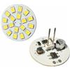 A2ZWORLD 2 Pezzi Lampadina LED G4 Bispina 12V 24V DC, 3W 300LM, Bianco Freddo 6000K, Attacco Centrale, Luce Unidirezionale Verso il Basso, 18 SMD 2835, Ultra Slim Ø28mm