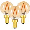KINGYEENUO E14 Lampadina LED Vetro Ambrato G40 Stile Vintage | 1W Dimmable 2200K Ultra Luce Bianca Calda | 100lm 220-240V | Lampadina a Filamento a Risparmio Energetico per Lampade e Lampadari