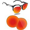 Fiskr Lenti polarizzate di ricambio compatibili con occhiali da sole Oakley HSTN OO9464 da 50 mm, resistenti agli urti e vestibilità perfetta, rosso fuoco