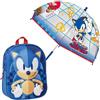 WELL HOME MOBILIARIO & DECORACIÓN Sonic, Zaino + Ombrello Bambini e Ragazzi, Multicolore, Estándar