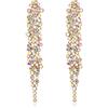 EVER FAITH Matrimonio Strass Cristalli Art Deco Statement Orecchini, Banchetto Prom Long Chandelier Orecchini pendenti per Donna Sposa Iridescente AB Oro-fondo