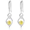 JETBON Orecchini pendenti in argento Sterling da donna, orecchini pendenti in argento con zirconia cubica, ipoallergenici, orecchini lineari intrecciati per orecchie sensibili, regalo di compleanno, Natale