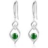 JETBON Orecchini pendenti in argento Sterling da donna, orecchini pendenti in argento con zirconia cubica, ipoallergenici, orecchini lineari intrecciati per orecchie sensibili, regalo di compleanno, Natale