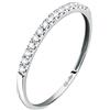 BLUESPIRIT Anello Donna in Oro Bianco 375, Zirconi, Collezione B-Classic, Idee Regalo - P.77J5030007