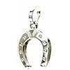 PEGASO GIOIELLI Ciondolo in Oro Bianco 18kt (750) Pendente Piccolo Ferro di Cavallo Portafortuna Uomo Donna Bambini