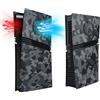 Mcbazel Pannello laterale di ricambio con copertura della facciata e ventola per fessura di raffreddamento per PS5 Pro Digital Edition - Camouflage (Non compatibile con PS5/Slim)