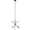 Beliani Lampadario a 6 Punti Luce in Metallo Bianco/Oro VI