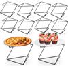 ZENFUN Confezione da 10 alzate per pizza da tavolo, in metallo, colore nero, per servire alimenti, robuste, per pizza, ideali per feste, buffet, casa, ristoranti, bar