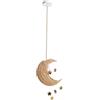 Beliani Lampada a sospensione in vimini di rattan intrecciata a mano a forma di luna Plafoniera naturale