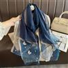 Generic SLJYM Scialle di Seta di Lusso per Le Donne Design Ricamo Fiori Hijab Avvolge Fazzoletto da Testa Femminile