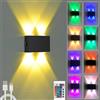 VOMI Lampada da parete LED senza fili RGB dimmerabile con telecomando, senza presa elettrica, per interni, sala giochi, multicolore, 4 W, ricaricabile tramite USB, batteria 4000 mAh, illuminazione