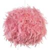 Beliani Lampadario in Pelliccia Sintetica Rosa Paralume a Sfera Stile Shaggy