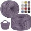 LEREATI Fettuccia per Borse a Uncinetto, 2x200g/2x90m Aspetto Similpelle Filato Grosso in Poliestere Cordino per Borse Uncinetto, Filati per Cestini Fai da Te Decorazioni (Viola)