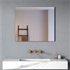 Auria Specchio da Parete Bagno Rettangolare 80x70 cm - Finitura Filo Lucido, Vetro di Alta Qualità Senza illuminazione, Ganci e Tasselli Inclusi - Modello Essenza