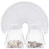 Leylve 100 sacchetti in organza, 20 x 30 cm, colore bianco, con cordino, sacchetti regalo trasparenti per matrimoni, fai da te, JGA, per gioielli e decorazioni, confezione riutilizzabile (bianco)