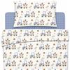 Lovely Hippo Lenzuola 80 x 160 cm con angoli + Copripiumino 120x170 cm + Federa per Cuscino per bambini (Trattore, Letto 80x160cm - Set 3 pezzi)