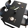 BHOMTY Tovaglia in pelle antiscivolo, Facile da pulire Nero 40 * 80 cm | Dimensioni personalizzabili,Per tavoli da pranzo, scrivania, tavolini da caffè ,Mobile TV, comodino, toeletta