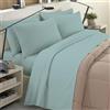 BANZAII TEXTILE INNOVATOR ONLINE Banzaii Completo Lenzuola Invernale Felpate in Flanella Anti-Pilling 100% Cotone, adatto anche ai materassi più alti, 4 pezzi, Matrimoniale Maxi Acquamarina