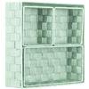Brandsseller set di 4 di Scatole Portaoggetti - 28x28x10 cm, 26x13x9 cm, 13x13x9 cm (2x) - Cestini rettangolari senza coperchio - intrecciati in effetto rattan con struttura in metallo - Menta