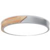 Fynokst Lampada da soffitto a LED rotonda da 30cm,temperatura di colore regolabile 3000K/4000K/6000K,3000LM,lampada per camera da letto in legno,IP54,per soggiorno,bagno,ufficio,30W,Grigio
