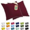 Lavea® Set 2 Federe per Cuscini da Letto 60x60 cm - Copricuscini 100% Cotone Jersey Morbidi e Traspiranti, con Cerniera YKK di Qualità, OEKO-TEX - Bordeaux