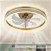 Cainjiazh ventilator da soffitto con luce Soffitto Ventilatori con luci dimmerabile Fandelier LED Ventilatore luminoso Moderno ventilatore a soffitto luci per camera da letto cucina e soggiorno (oro)