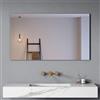 Auria Specchio da Parete Bagno Rettangolare 100x70 cm - Finitura Filo Lucido, Vetro di Alta Qualità Senza illuminazione, Ganci e Tasselli Inclusi - Modello Essenza