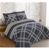 VISION William Beige/Grigio - 100% cotone - Set Copripiumoni matrimoniale reversibile 260 x 240cm con 2 federe 65 x 65cm per letto matrimoniale maxi - Morbido e confortevole - Certificato Oeko-Tex
