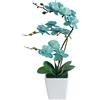 YSZL Vaso per orchidee Phalaenopsis in seta artificiale, altezza 38 cm, colore: blu dorato