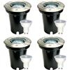 EBION 4 Pezzi Faretto Segnapasso Calpestabile Lampada Da Incasso a Terra Esterno Luce Spot Con Attacco GU10, IP67 Impermeabile,Alluminio+acciaio inossidabile(Lampadina Non Inclusa)