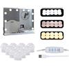 TUKAILAI Lampada a LED per specchio, Hollywood con interruttore, 3 colori e 10 dimmerabili per tavolo da toeletta, lampada da toeletta, specchio per specchio cosmetico, tavolo da toeletta/bagno