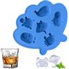 NOPVUFA Stampo Ghiaccio in Silicone con 6 Forme Creature Marine, Formine Ghiaccio Blu per Cocktail e Bevande, Vaschetta Ghiaccio Flessibile per Freezer, Facile Estrazione, 1 Pezzo, 13.5x16x1.5cm