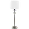 Beliani Lampada da Tavolo in Metallo Argentato Paralume in Tessuto Bianco 62 cm