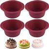 AetherAurora 4 Pezzi Pirottini per Friggitrice Ad Aria per Cupcake Budini Uova Gelatina | Senza BPA, 12.5 × 5 cm Stampo per Uova per Friggitrice Ad Ari, Riutilizzabile, Pirottini Silicone (rosso)