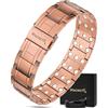 MagnetRX® Bracciale Magnetico Uomo Tripla Forza in Rame Puro 99,9% - Elegante Bracciale Rame Uomo con Chiusura di Sicurezza Regolabile e Strumento di Misura Incluso (Stealth)