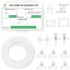 LINLAN 3M 4/6mm di Tubo in Silicone, con Scatola Portatile, Kit Accessori per Pompe ad Aria Acquario, 2 Valvole di Non Ritorno, 2 Valvole di Controllo, 8 Connettori, 6 Ventose, per Vasche per Pesci