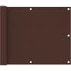 vidaXL Paravento da Balcone Marrone 75x300 cm in Tessuto Oxford