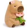Shownicer - Plüschtier Capybara, peluche kawaii, cuscino di peluche, giocattolo, regalo per bambini ragazze 3+ anni (Fiore, 35 cm)