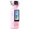 Introti Videocamera 4K HD Vlogging con obiettivo di rotazione di 180 gradi, con schermo da 5 cm, per ciclismo, viaggi, sport e attività all'aperto, colore: rosa