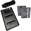 Dot.Foto DB-110 Premium 1270mAh Batteria (x2) & Doppio Caricabatterie USB LCD per Ricoh GR III, GR IIIx, WG-6, WG-8, G900, G900 II, G900SE, G900SE II, Theta X