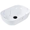 Beliani Lavabo da appoggio per bagno Ceramica effetto marmo 470 x 340 mm Bianco