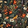 VEELIKE Carta da Parati Adesiva Muro Jungle Esotica Carta da Parati Floreale Nera 44,5 cm x 300 cm Tropicale Foresta Uccellini Fotomurali da Parete Camera da Letto Bagno Decorazioni Parete Corridoio