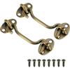 PATIKIL 4 pollici Gancio Occhio Chiusura, 2pz Carbonio Acciaio Privacy Gancio e Occhio Chiusura Cancello Chiusura Blocco Per Finestra Scorrevole Porta Fienile Porta, Bronzo