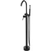 ClearFragrans Rubinetto per vasca da bagno, 115 cm, autoportante, per singoli, case, stabilimenti balneari, piscine, palestre, saloni di bellezza, hotel, nero