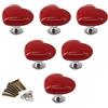 Zerniple Maniglia in ceramica rossa per armadietto, maniglie per cameretta dei bambini, 6 pezzi