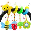 Zendstanding Giocattoli per seggiolino auto per bambini da 0 a 6 mesi, versione aggiornata a spirale per seggiolino auto e passeggino, giocattolo da appendere in morbido peluche con sonagli, miglior regalo per